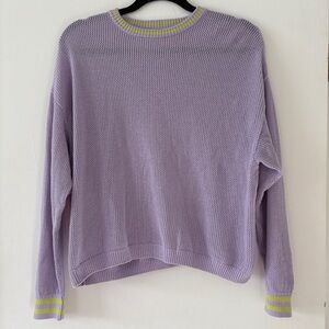 WISPR Sweater Women's Sz Small Lavender Knit Crewneck Neon‎ Retro